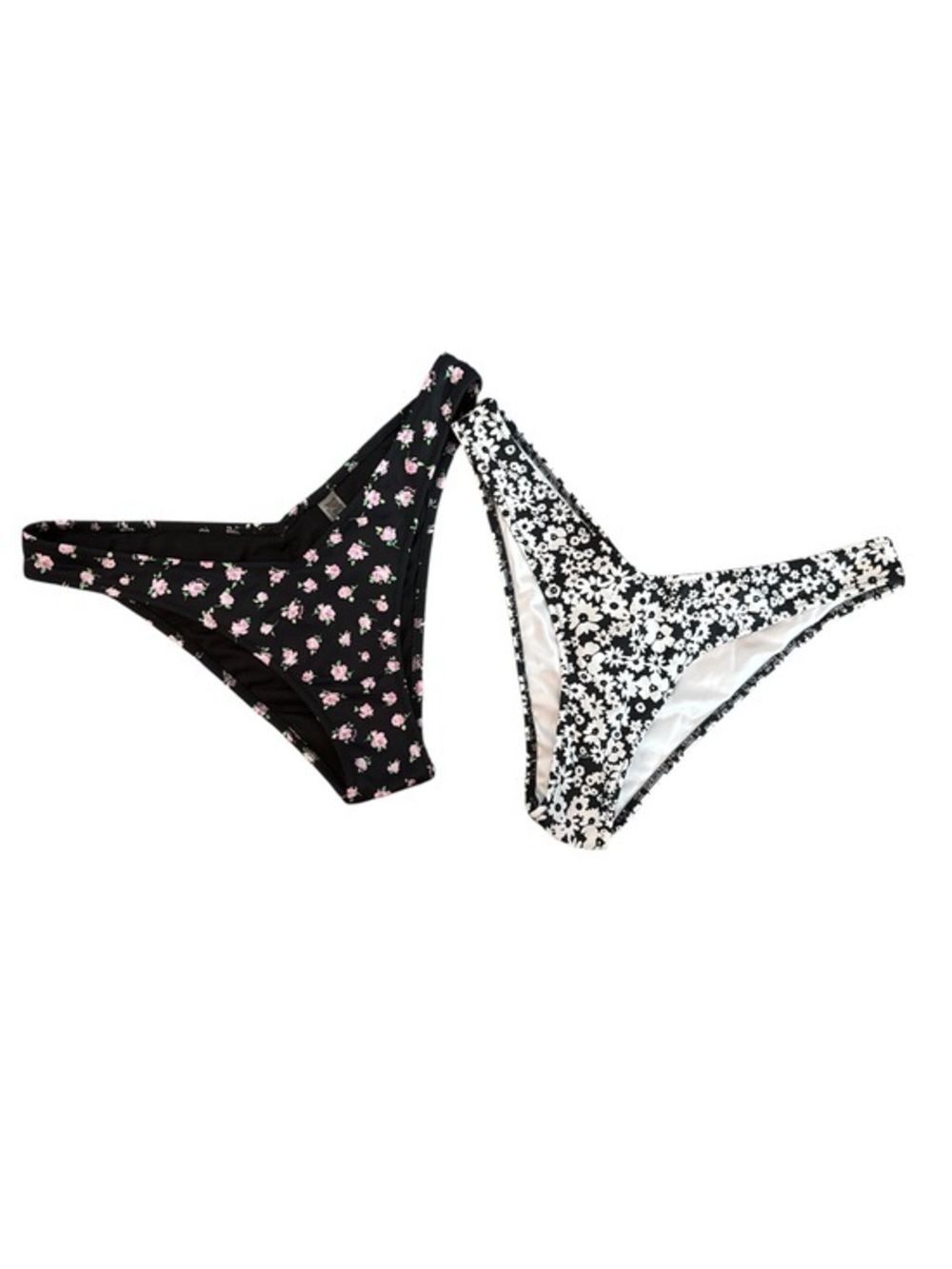 Victoria Secrets Pink Bundle of 2 Floral Beach Bikini Swim Bottoms Swimwear Suit